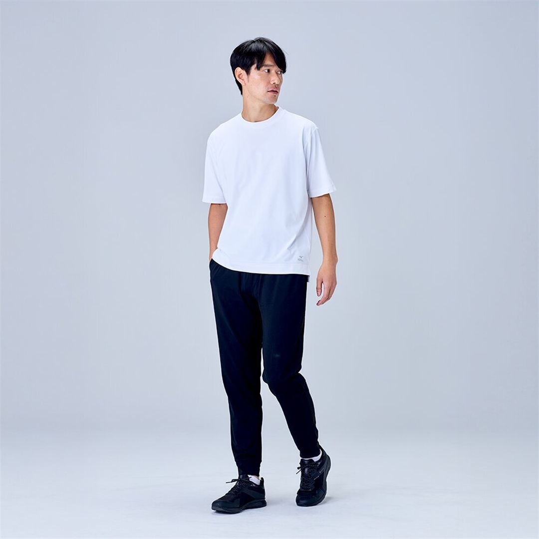 ハイストレッチ クルーネック半袖シャツ（ワイドシルエット） ホワイト XL