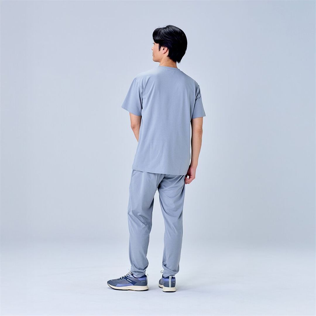 ハイストレッチ クルーネック半袖シャツ（レギュラーシルエット） グレー XL