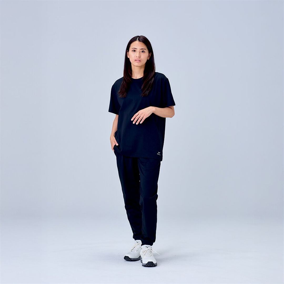 ハイストレッチ クルーネック半袖シャツ（レギュラーシルエット） ブラック XL