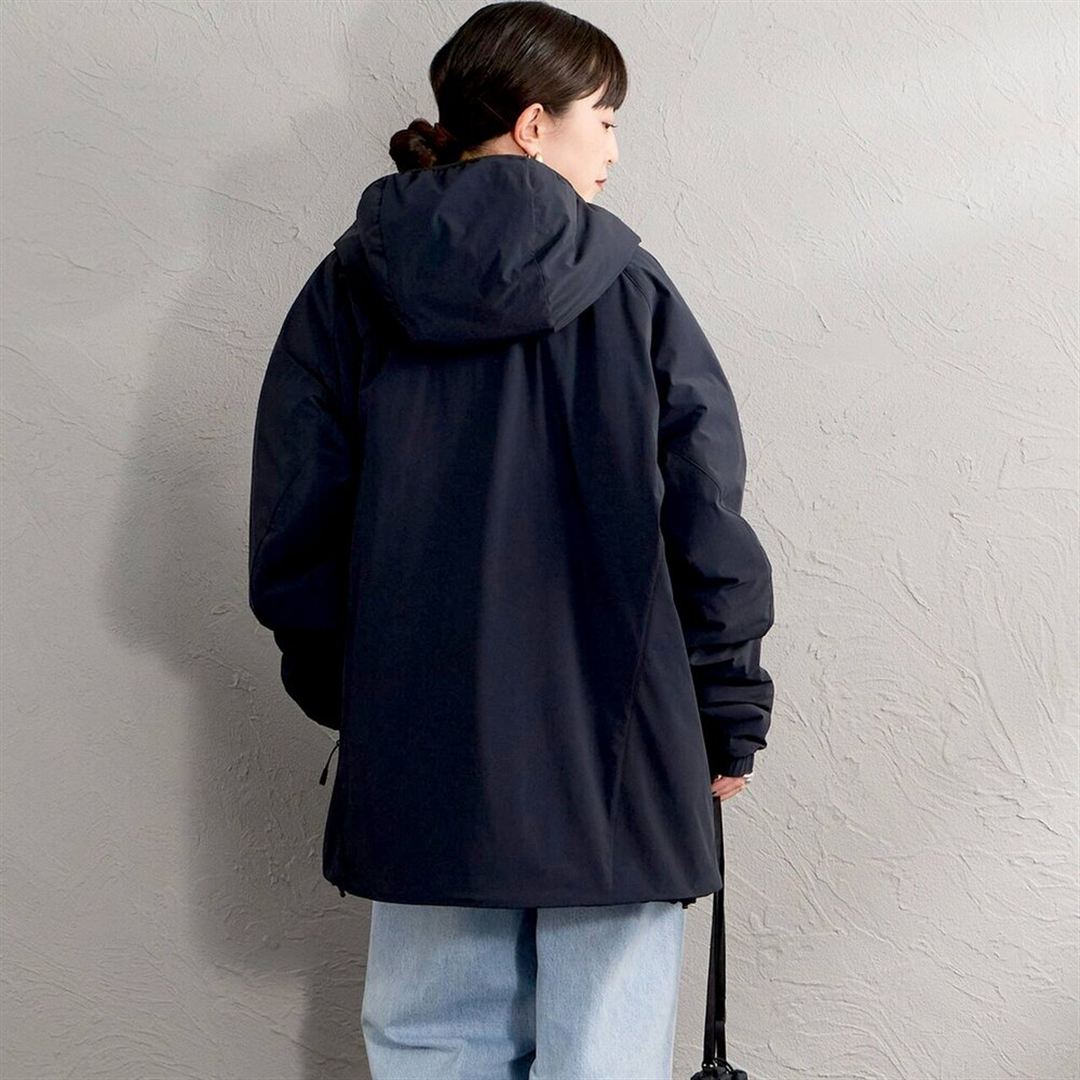 【JEANS FACTORY／吸湿発熱】ブレスサーモパファージャケット ブラック S