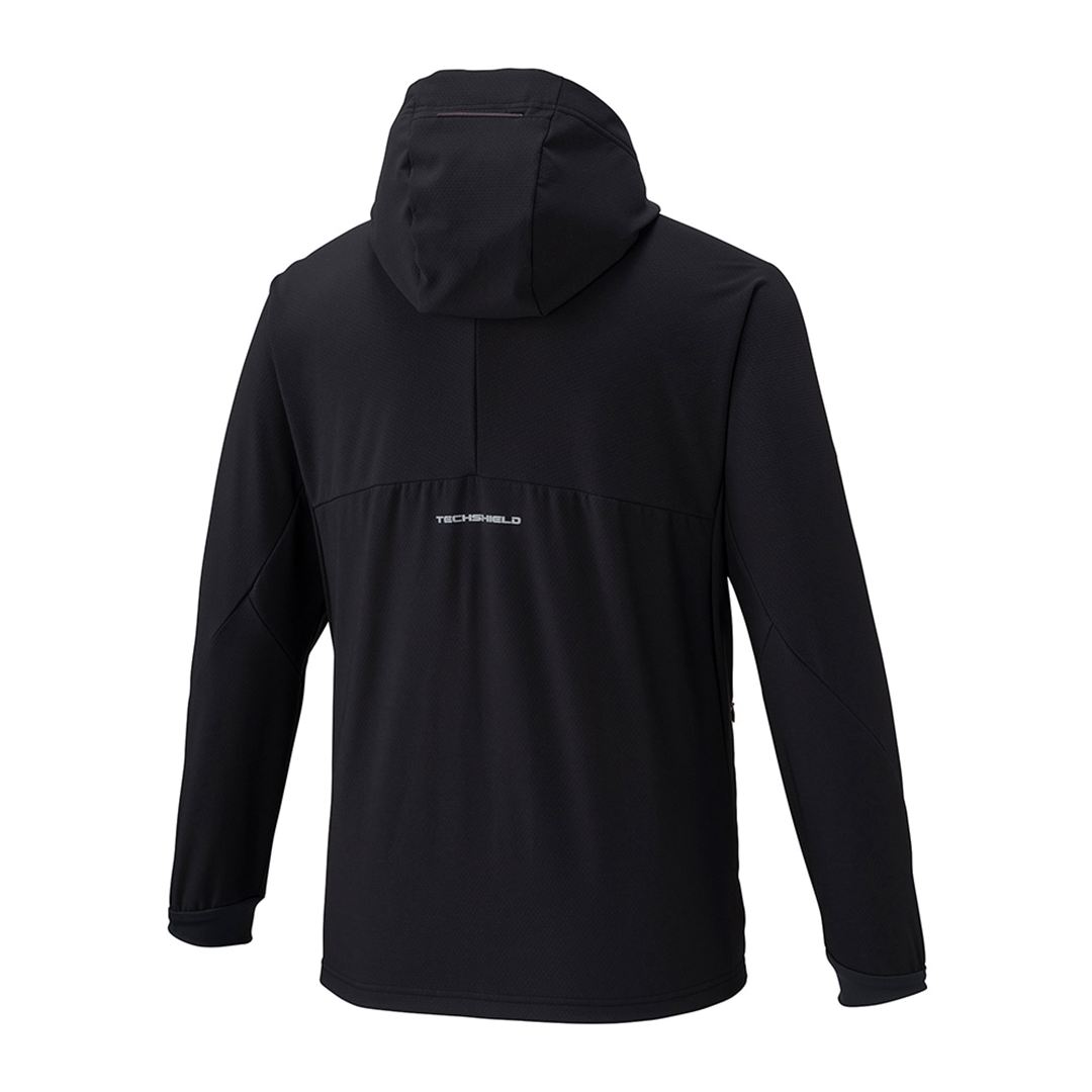 【ストレッチ／防風】テックシールドフーディジャケット ブラック XL