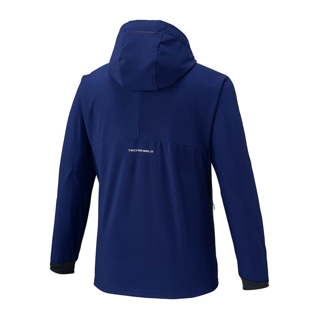 【ストレッチ／防風】テックシールドフーディジャケット ビーコンブルー XL
