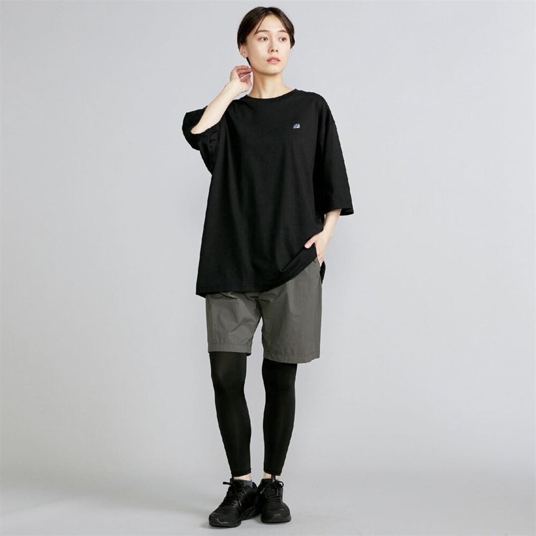 【ミズノ直営限定】モノグラムM5分袖Tシャツ ブラック S