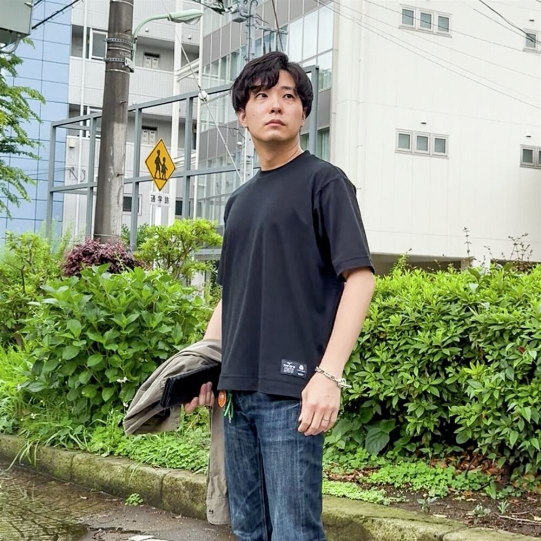 365オールインワン メリノウール クルーネック半袖シャツ ブラック S