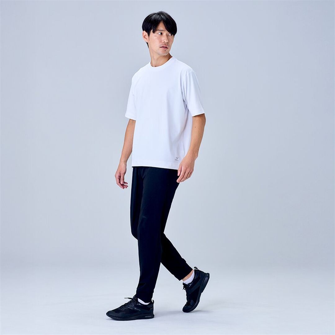 ハイストレッチ クルーネック半袖シャツ（ワイドシルエット） ホワイト XL