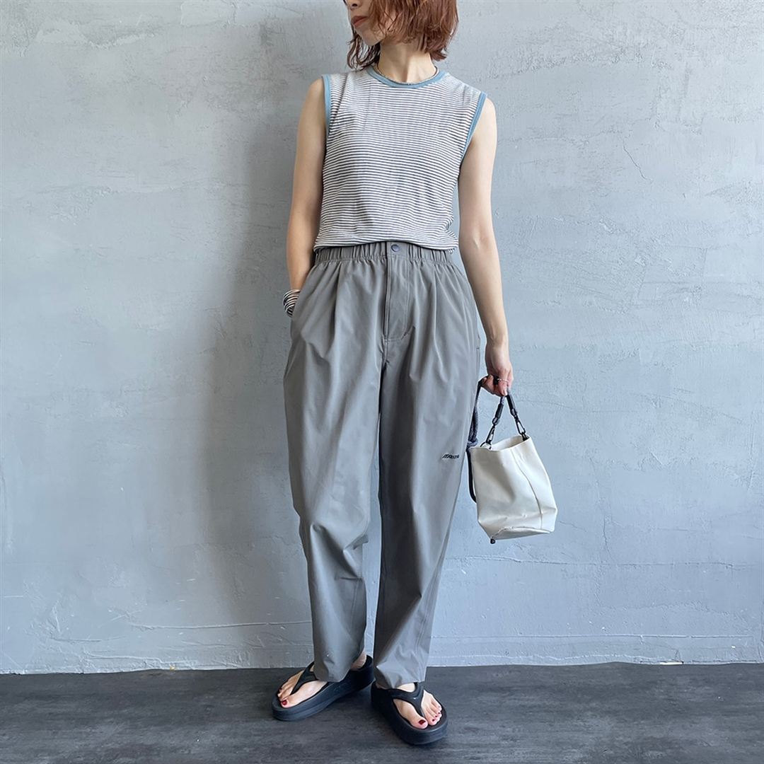 【JEANS FACTORY】ウォーターリパレントストレッチウーブンパンツ チャコール S
