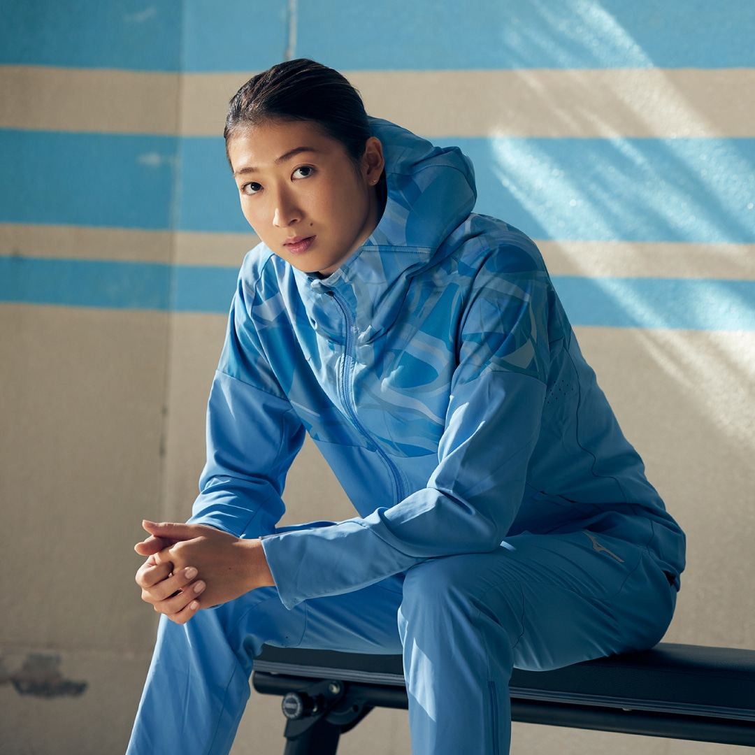 ストレッチクロスフーディ パリジャンブルー XL