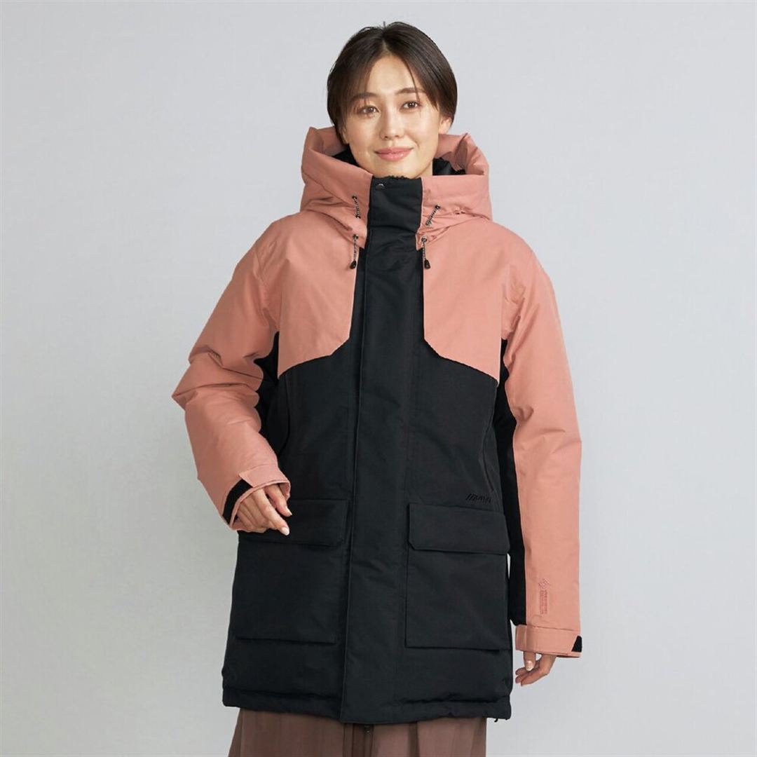 【吸湿発熱】WINDSTOPPER イエローナイフダウンジャケット ブラック×カメオブラウン 2XL