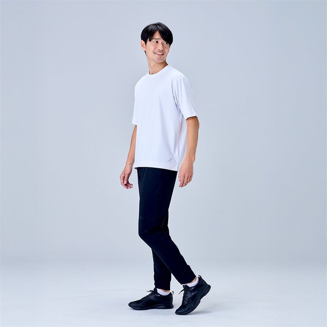ハイストレッチ クルーネック半袖シャツ（ワイドシルエット） ホワイト XL