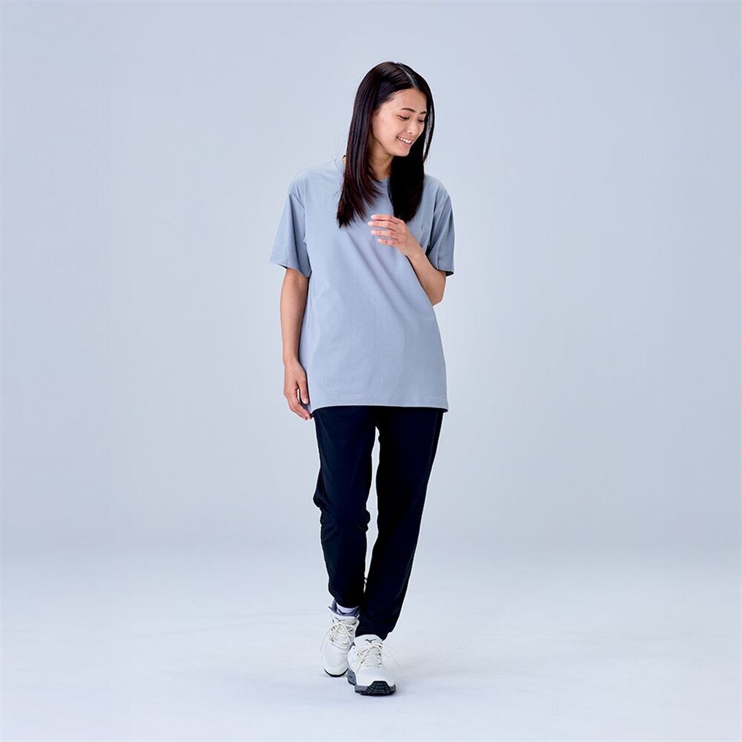 ハイストレッチ クルーネック半袖シャツ（レギュラーシルエット） グレー XL