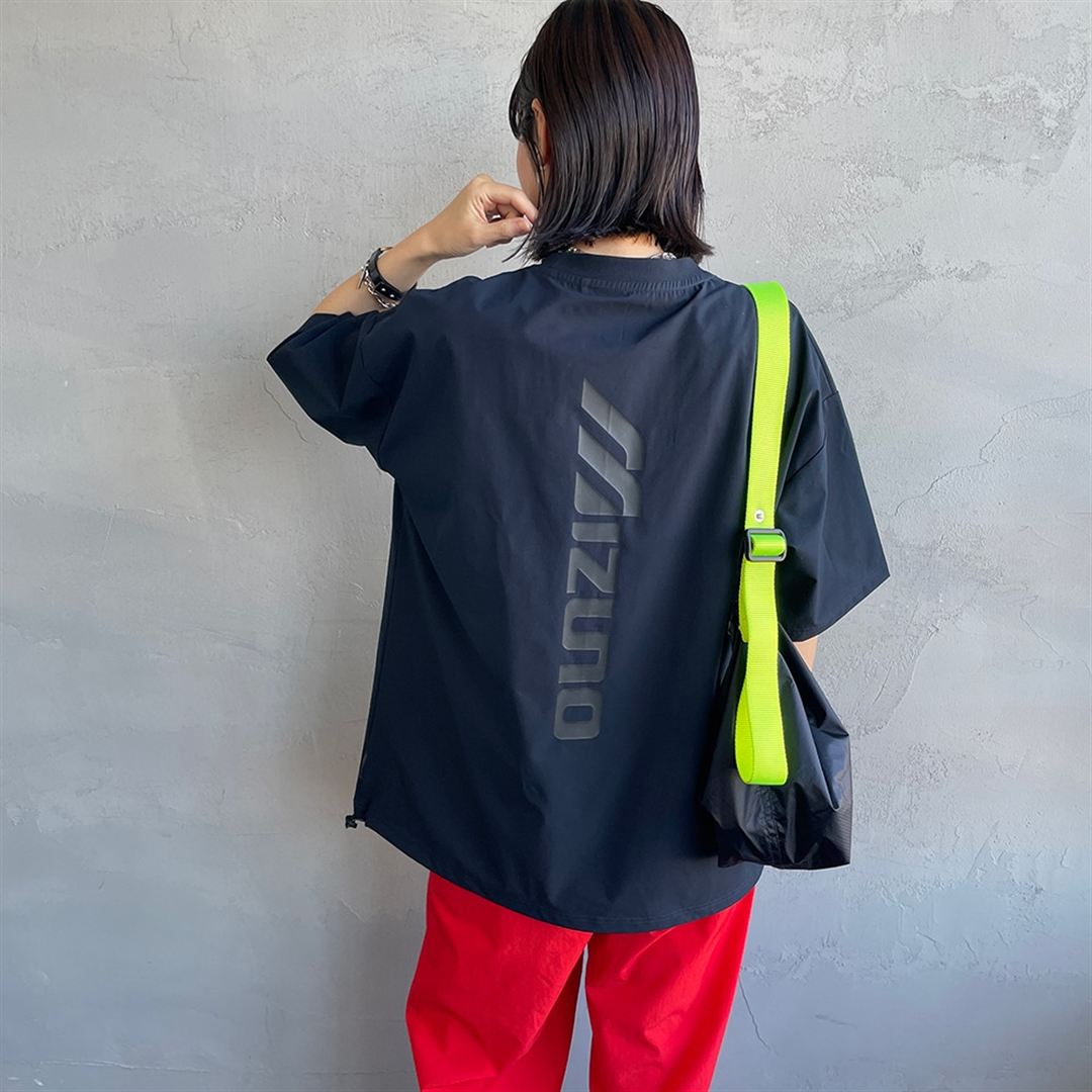【JEANS FACTORY】ウォーターリパレントストレッチウーブンTシャツ ネイビー S