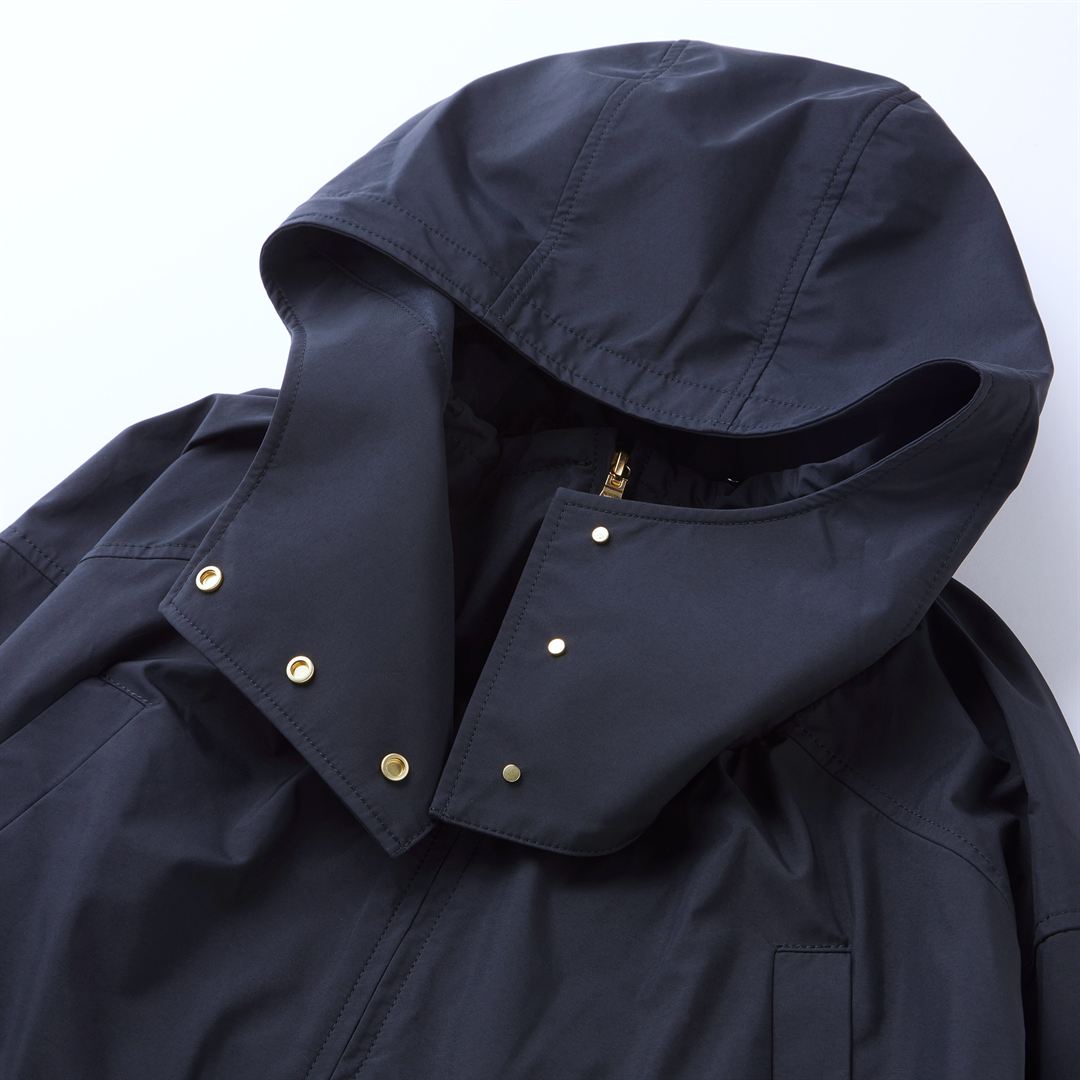 【ROPE／吸湿発熱】WINDSTOPPER ギャザーハーフコート ブラック 38