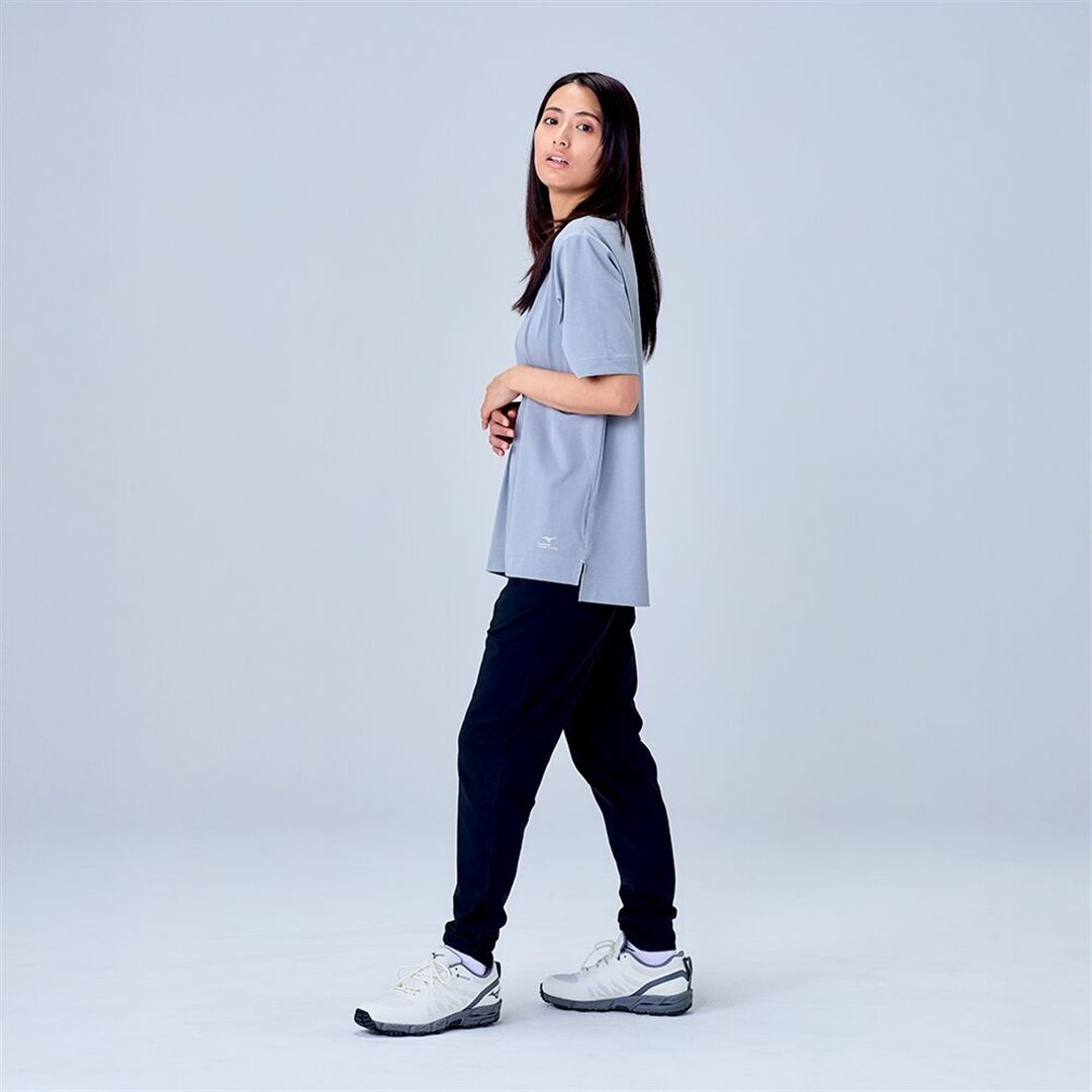 ハイストレッチ クルーネック半袖シャツ（ワイドシルエット） グレー XL