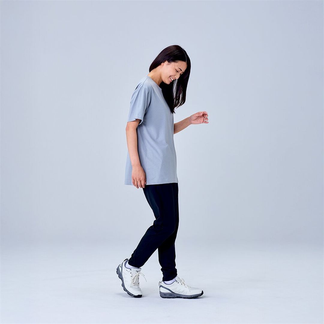 ハイストレッチ クルーネック半袖シャツ（レギュラーシルエット） グレー XL