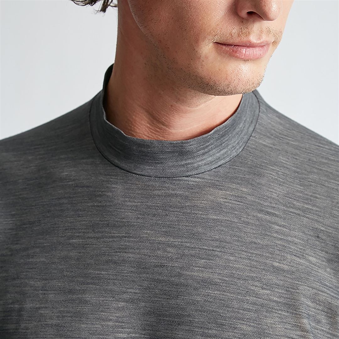 【AOURE】ミズノダイナモーションフィット モックネックTEEショートスリーブ チャコール XL