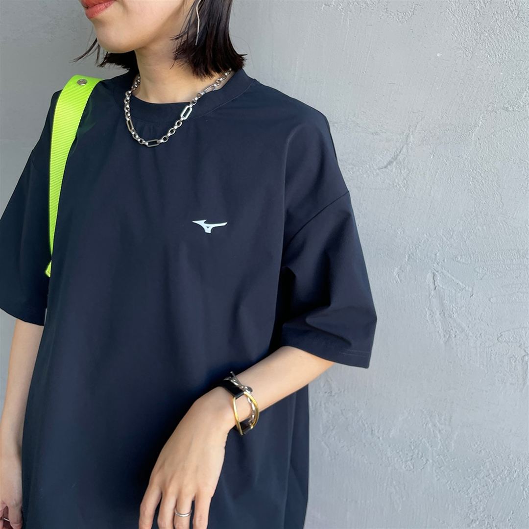 【JEANS FACTORY】ウォーターリパレントストレッチウーブンTシャツ ネイビー S