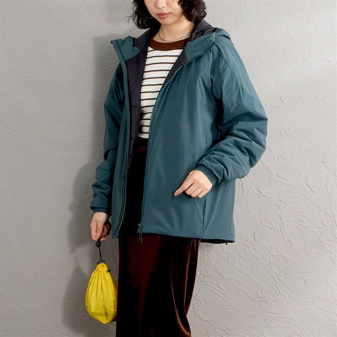 【JEANS FACTORY／吸湿発熱】ブレスサーモパファージャケット フォレストグリーン XL