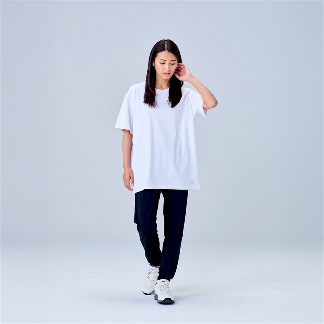 ハイストレッチ クルーネック半袖シャツ（レギュラーシルエット） ホワイト XL