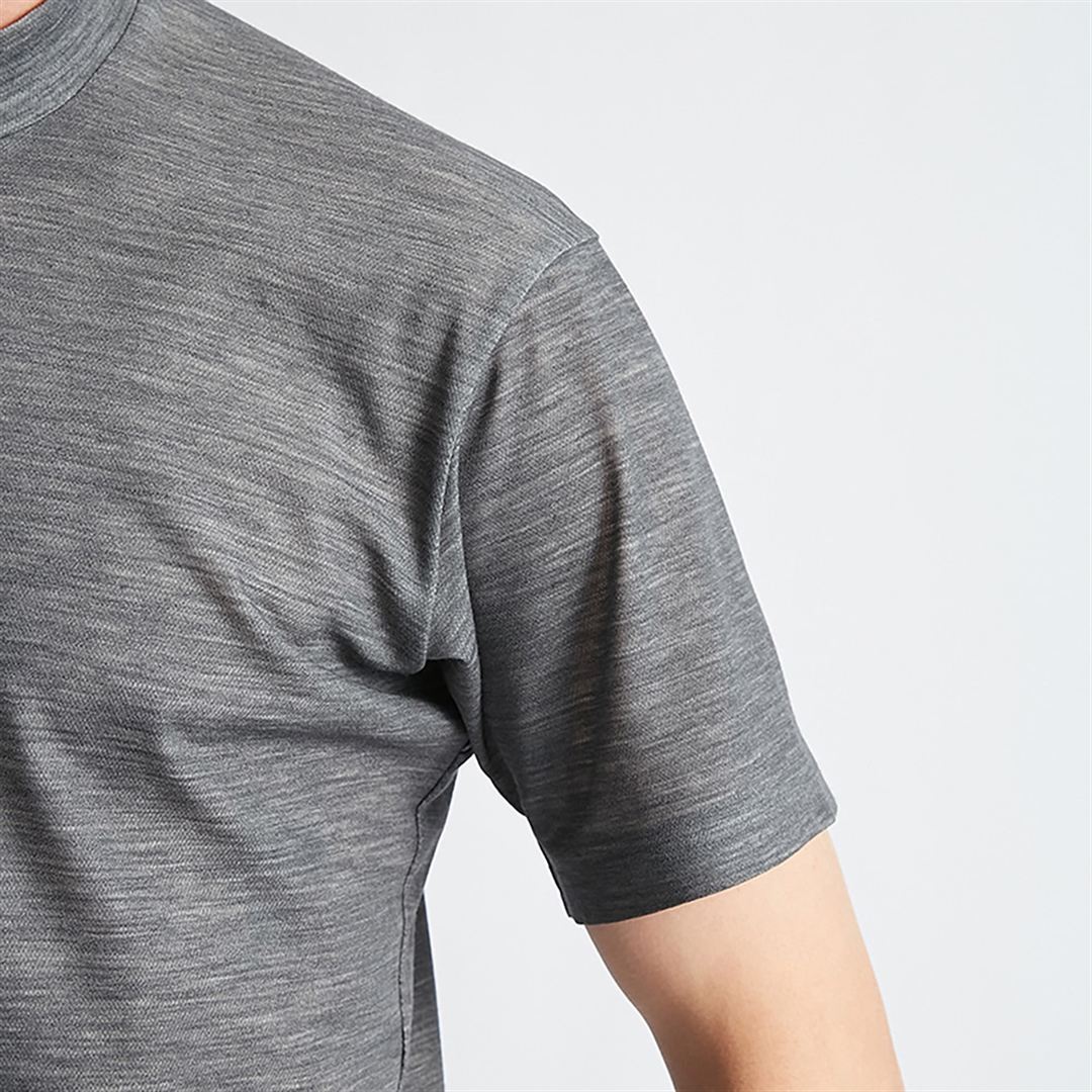 【AOURE】ミズノダイナモーションフィット モックネックTEEショートスリーブ チャコール XL
