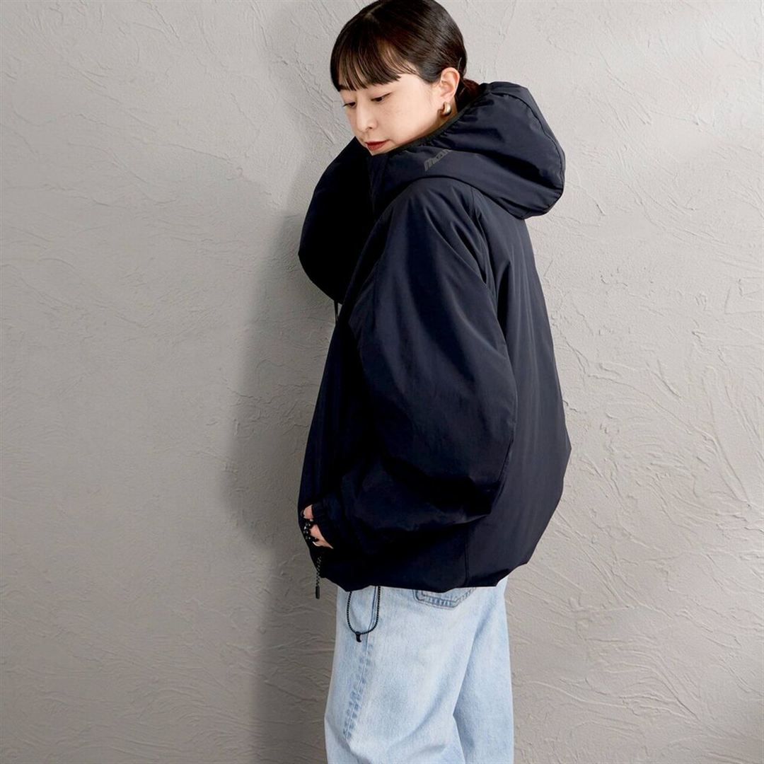 【JEANS FACTORY／吸湿発熱】ブレスサーモパファージャケット ブラック S