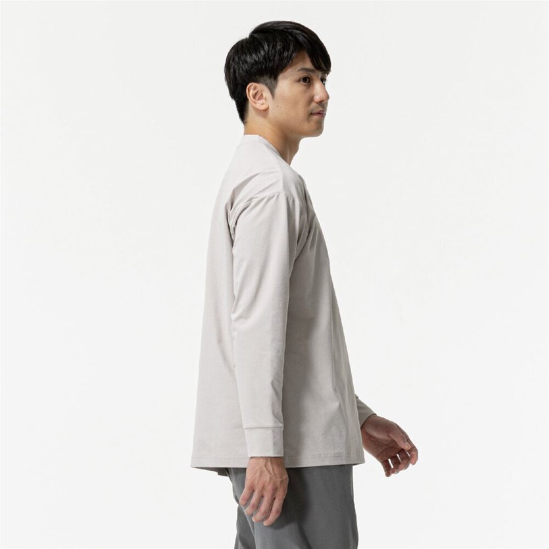 【ミズノ直営限定】ワンポイントロゴ ロングTシャツ シルバークラウド XO