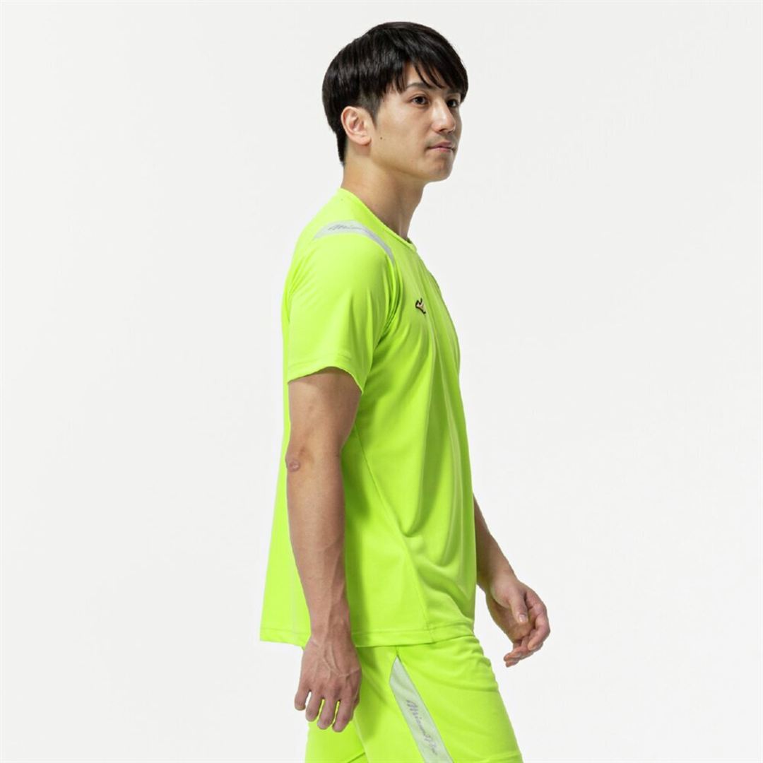 【ミズノプロ／接触冷感】クーリングTシャツ アシッドライム S
