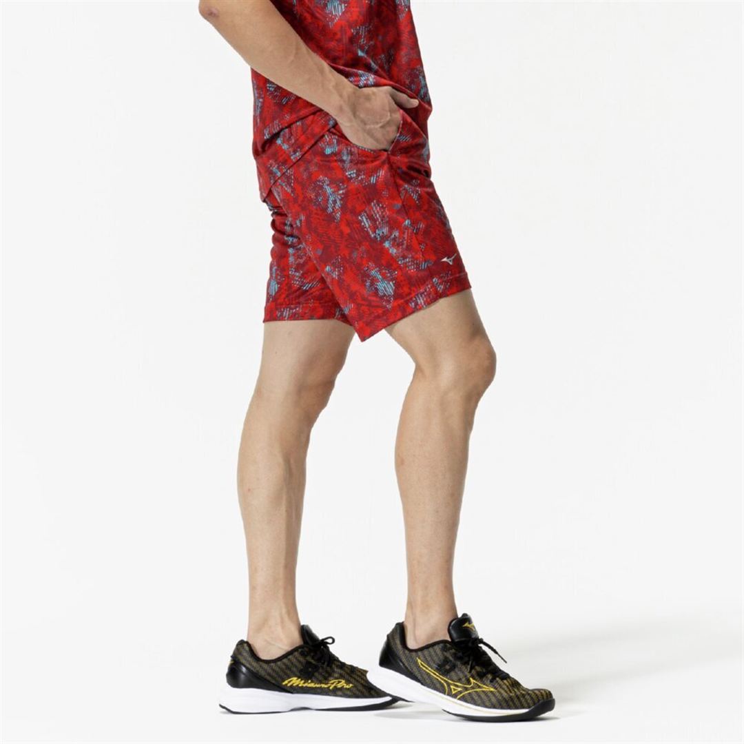 グラフィックハーフパンツ レッド S