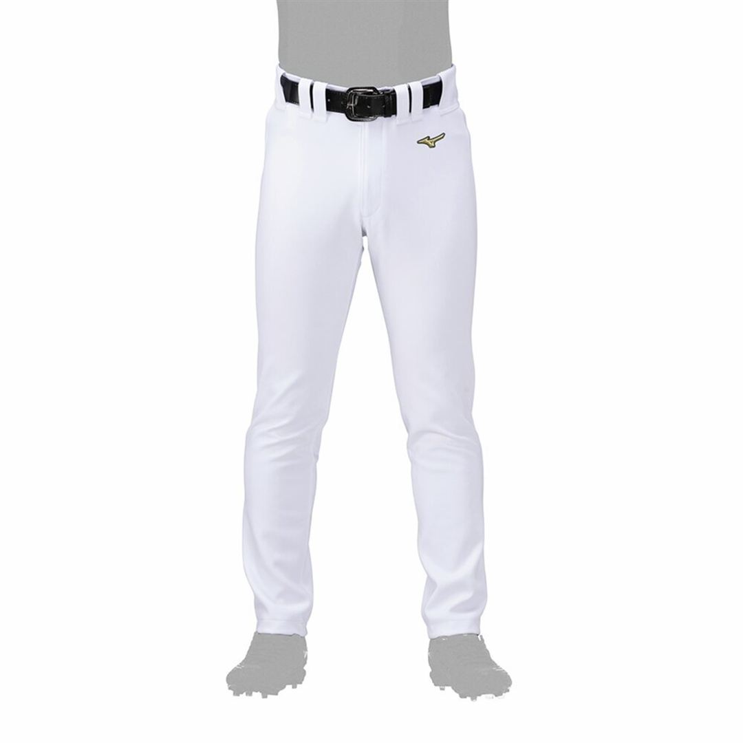 【ミズノ直営限定／ミズノプロ】強伸 ストレッチパンツ／ストレートフィットタイプ(ワッペン付き) ホワイト S