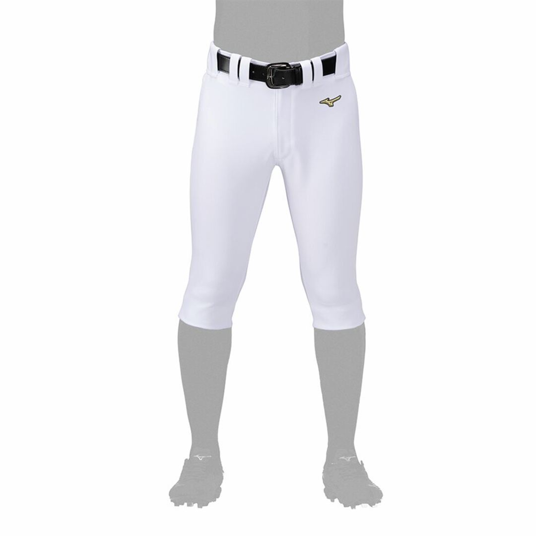 【ミズノ直営限定／ミズノプロ】強伸 ストレッチパンツ／ショートフィットタイプ(ワッペン付き) ホワイト XO