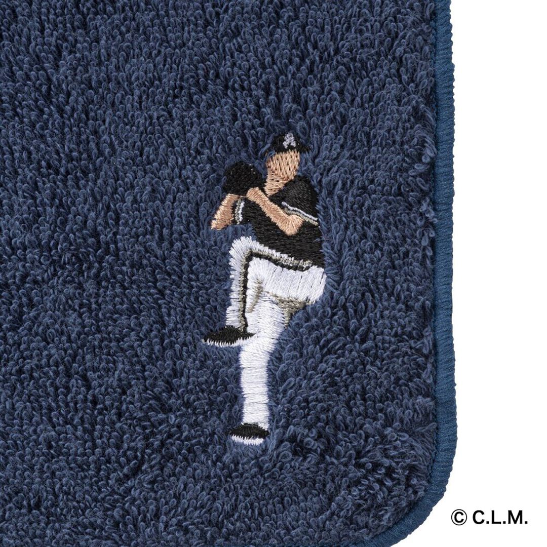 【ミズノ直営限定】千葉ロッテマリーンズ 西野勇士投手 ハーフハンカチタオル ネイビー