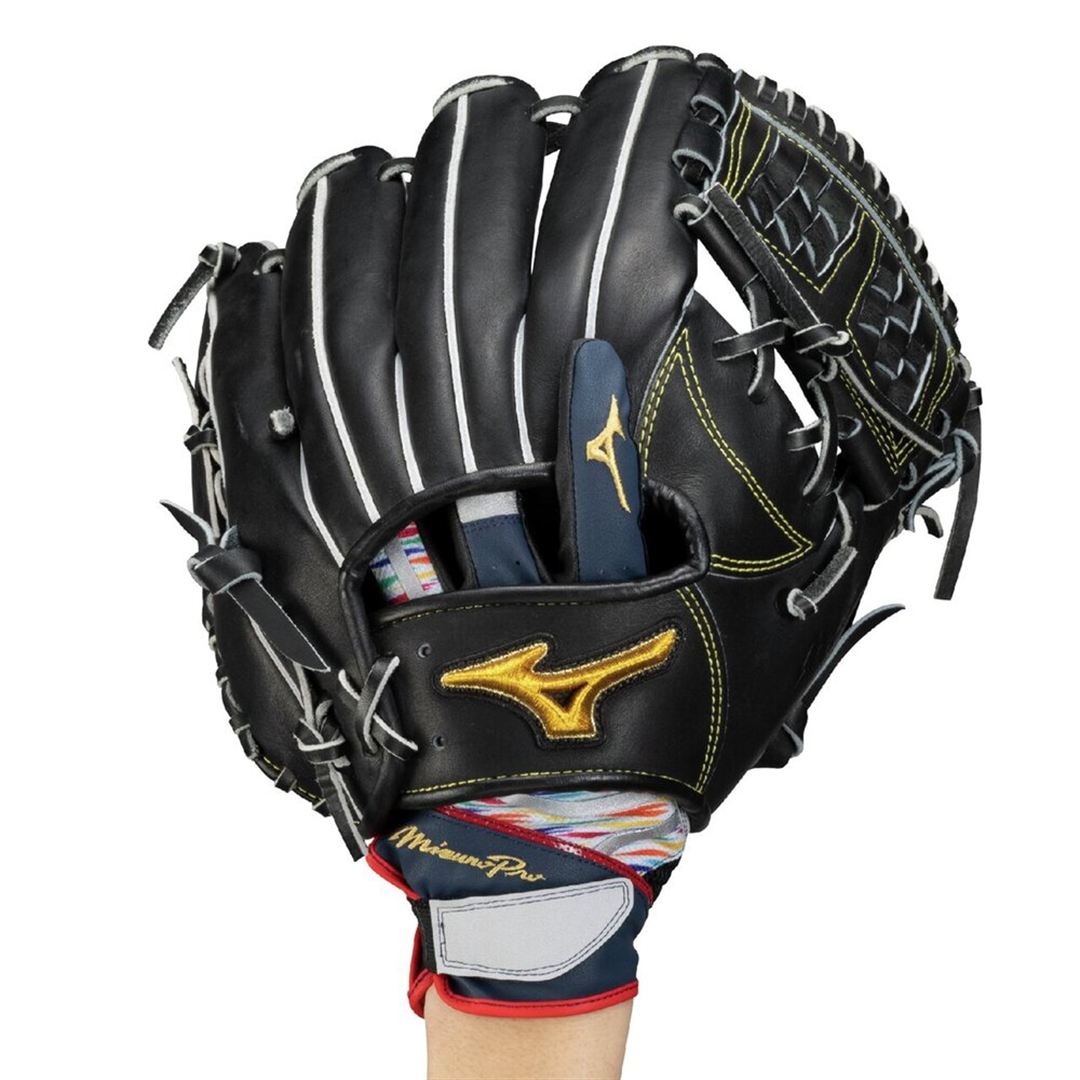 【ミズノプロ】守備手袋 BASEBALL DREAM PACK【左手用】 ネイビー×グレー×レッド L