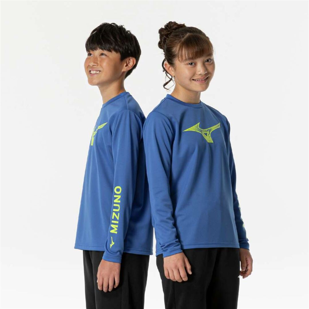 【抗菌防臭／防汚】GACHI Tシャツ(長袖) クラシックブルー 120