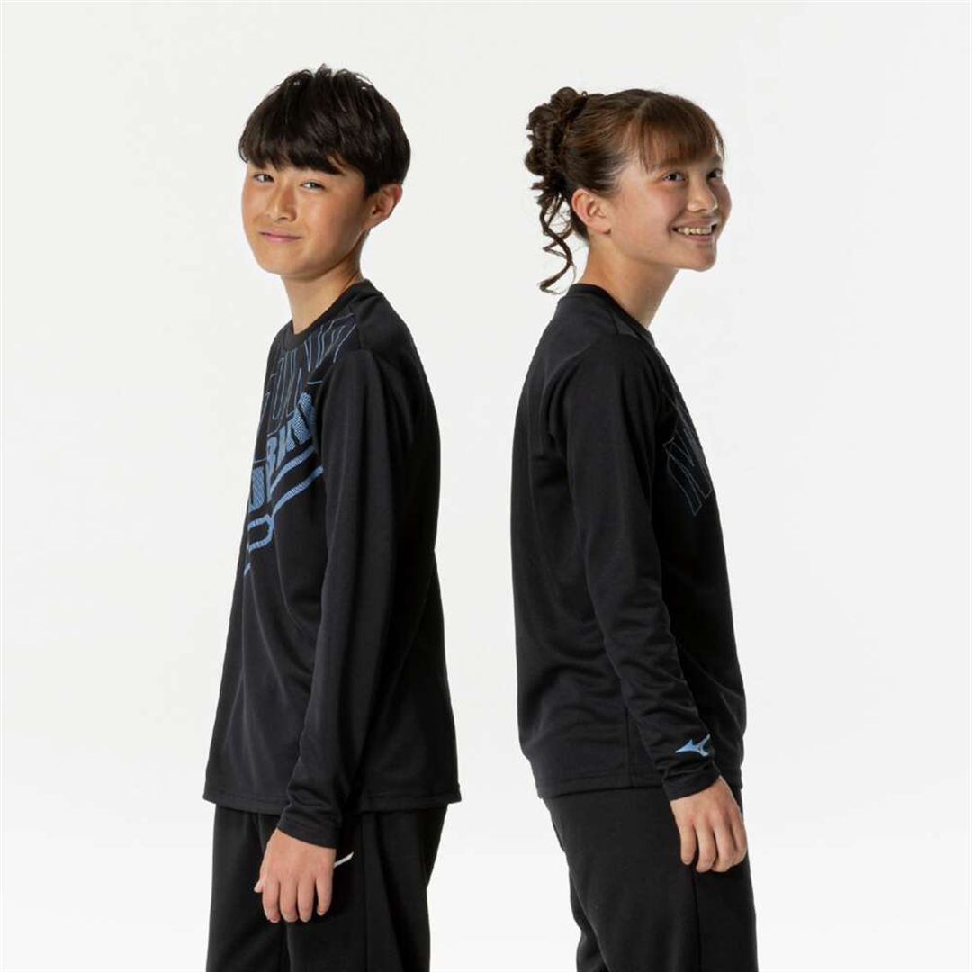 【抗菌防臭／防汚】GACHI Tシャツ(長袖) ブラック 120