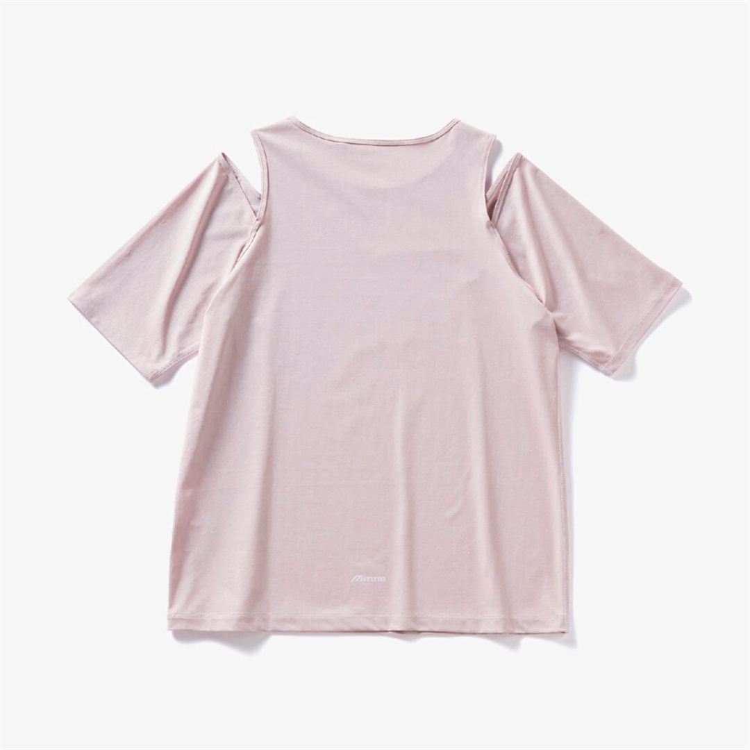 【ミズノ直営限定】カットアウトデザインTシャツ グレイッシュピンク S