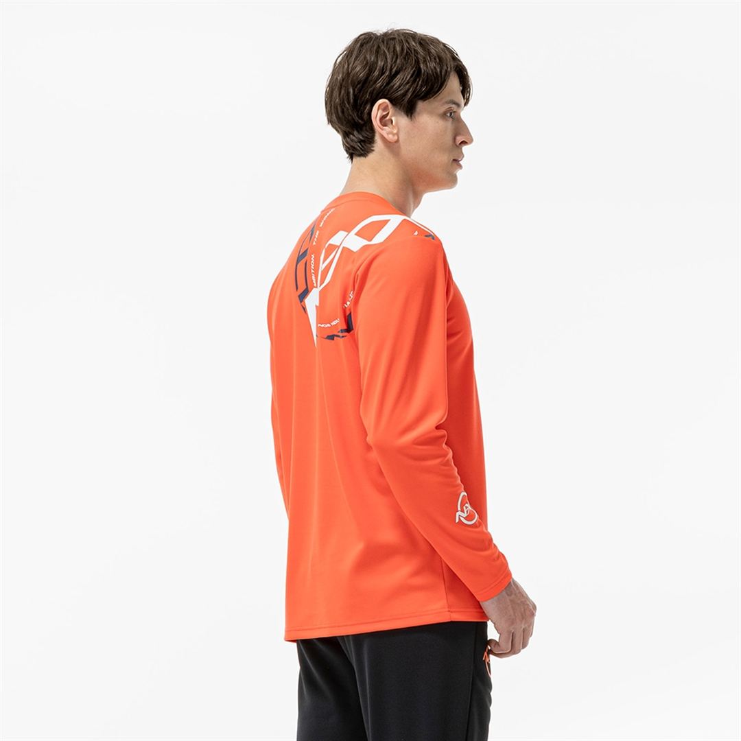【抗菌防臭／防汚】N-XT Tシャツ(長袖) サンストーンオレンジ XL