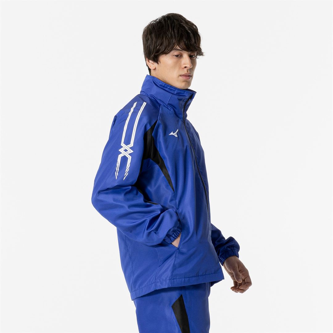 【吸湿発熱】ブレスサーモウォーマーシャツ サーフブルー×ブラック XS