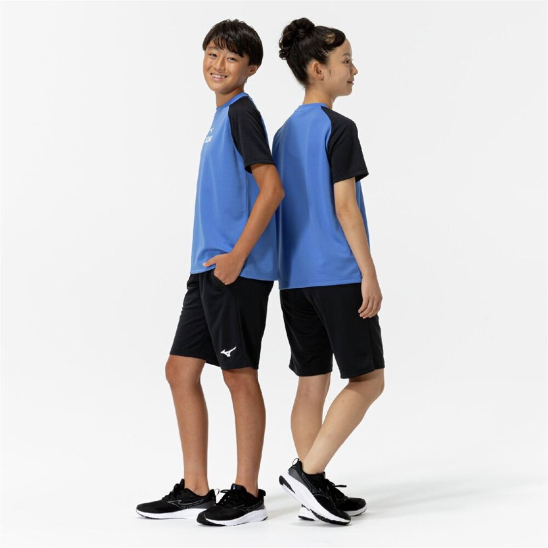 Tシャツ／ハーフパンツセット ブラック×フロンティア ブルー 120