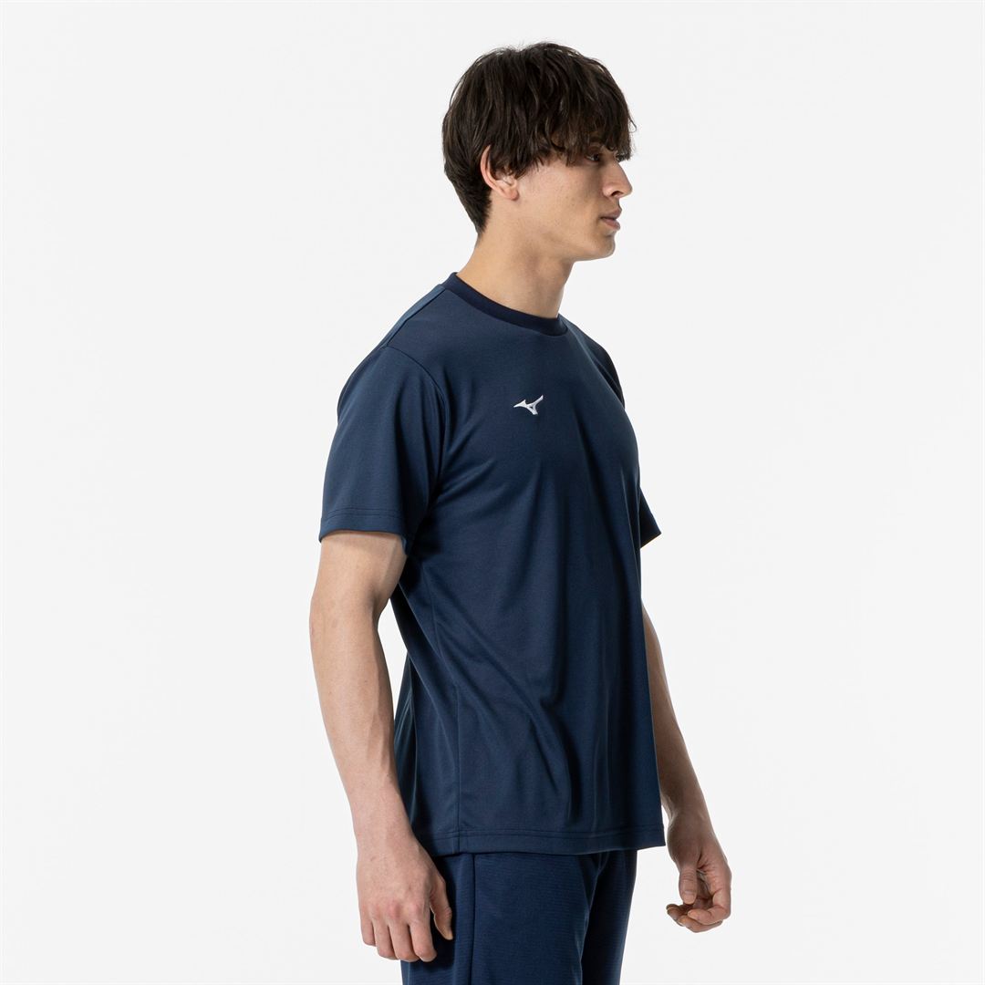 ナビドライTシャツ(半袖／丸首) ドレスネイビー×ホワイト 4XL