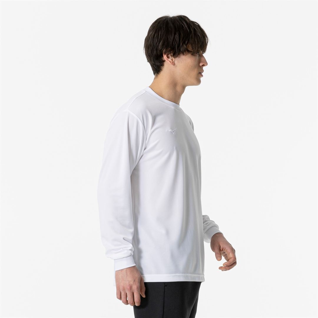 ナビドライTシャツ(長袖／丸首) ホワイト×ホワイト S