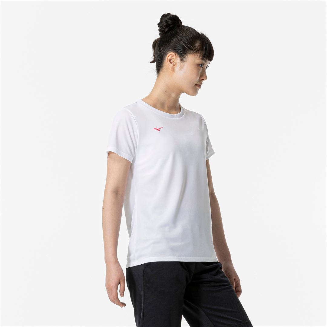 ナビドライTシャツ(半袖／丸首) ホワイト×ライトピンク S