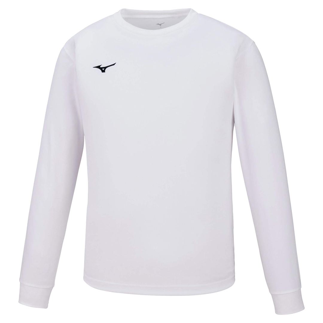 ナビドライTシャツ(長袖／丸首)(大きいサイズ) ホワイト×ブラック 5L