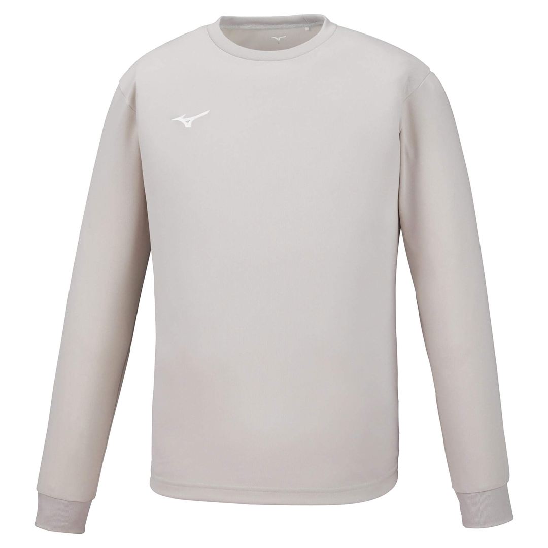ナビドライTシャツ(長袖／丸首)(大きいサイズ) ベイパーシルバー×ホワイト 5L