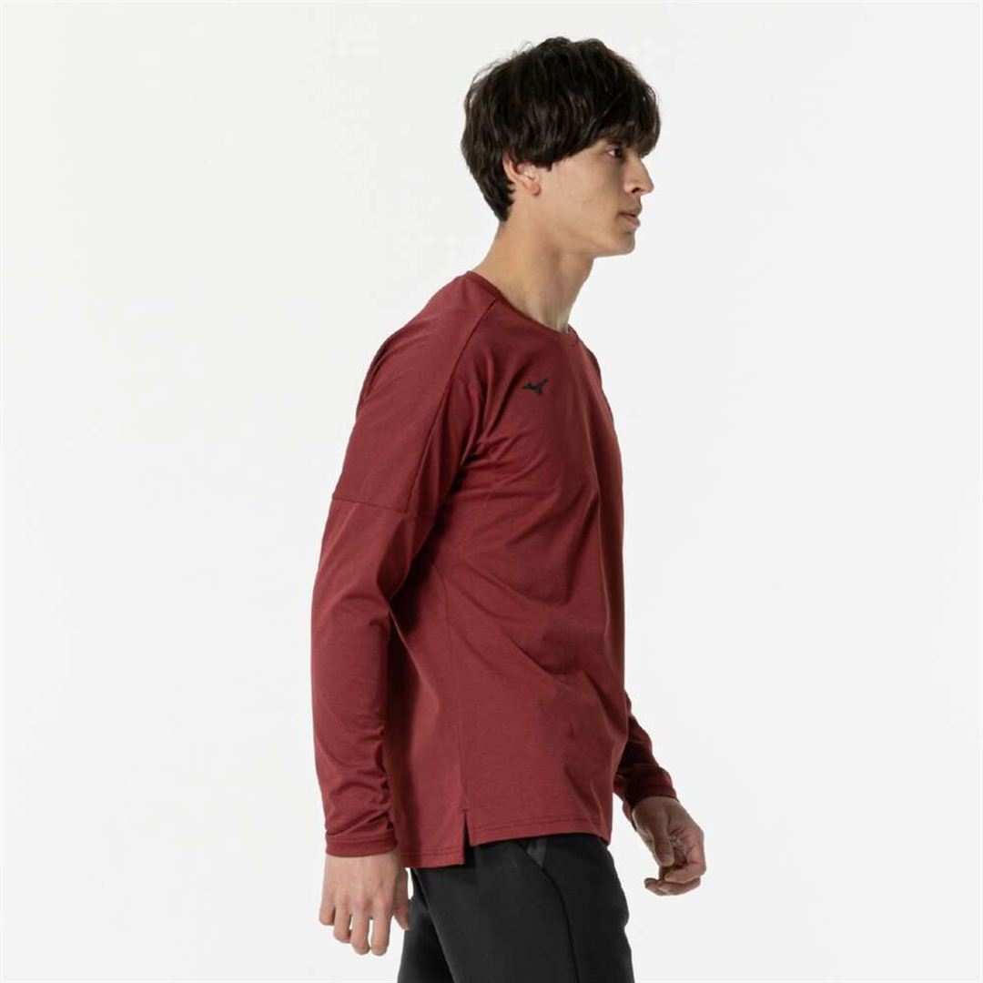 ソフトドライTシャツ(長袖) ワインレッド XL