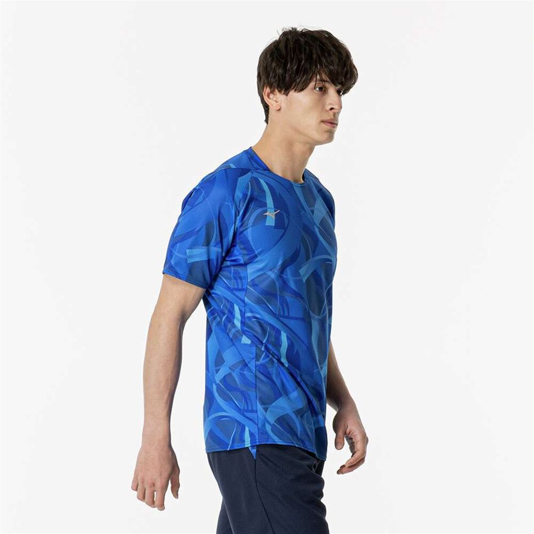 【汗処理／通気】ドライエアロフローTシャツ ディレクトワールブルー S