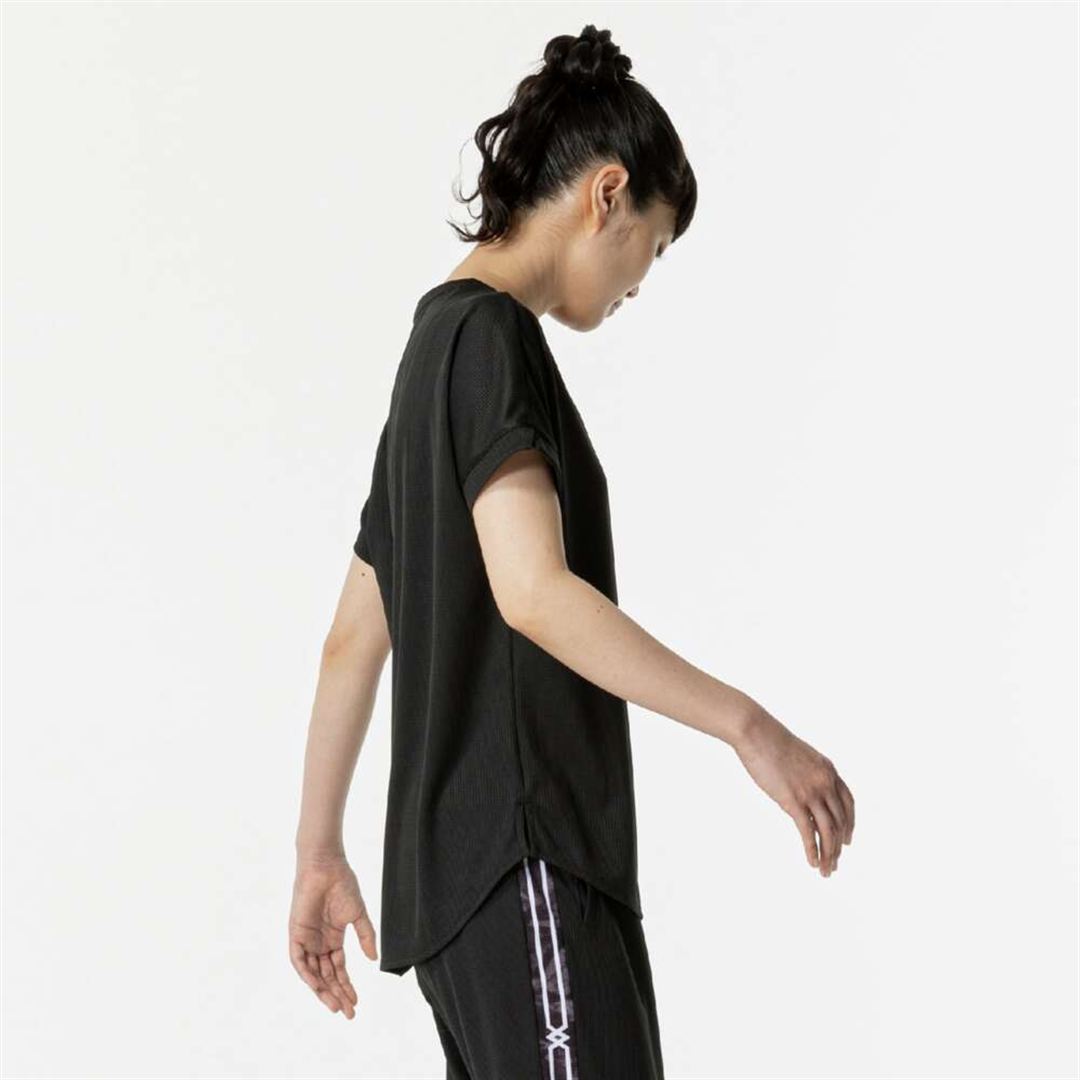 【汗処理／通気】ドライエアロフローTシャツ ブラック S