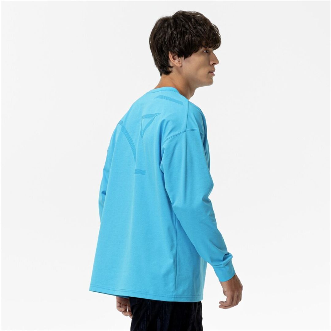 ソフトドライTシャツ(長袖) ブルー XL