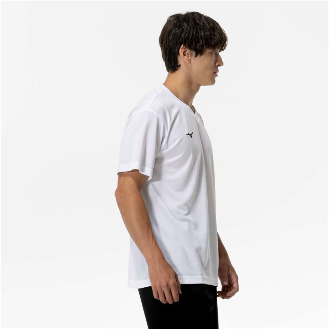 ナビドライTシャツ(半袖／Vネック) ホワイト×ブラック XL