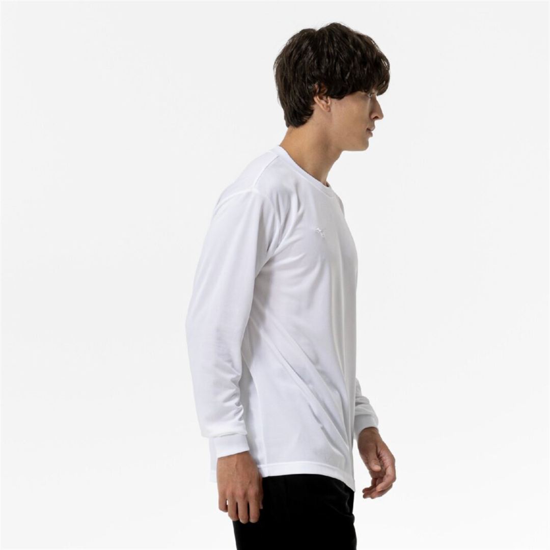 ナビドライTシャツ(長袖／丸首) ホワイト×ホワイト XL