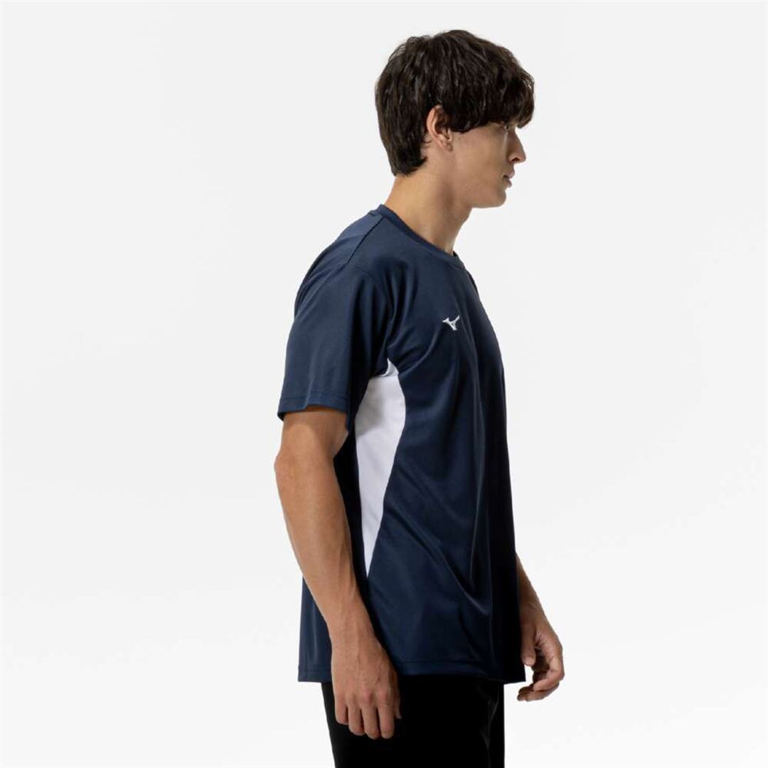 ナビドライTシャツ(半袖／切替) ドレスネイビー×ホワイト XL