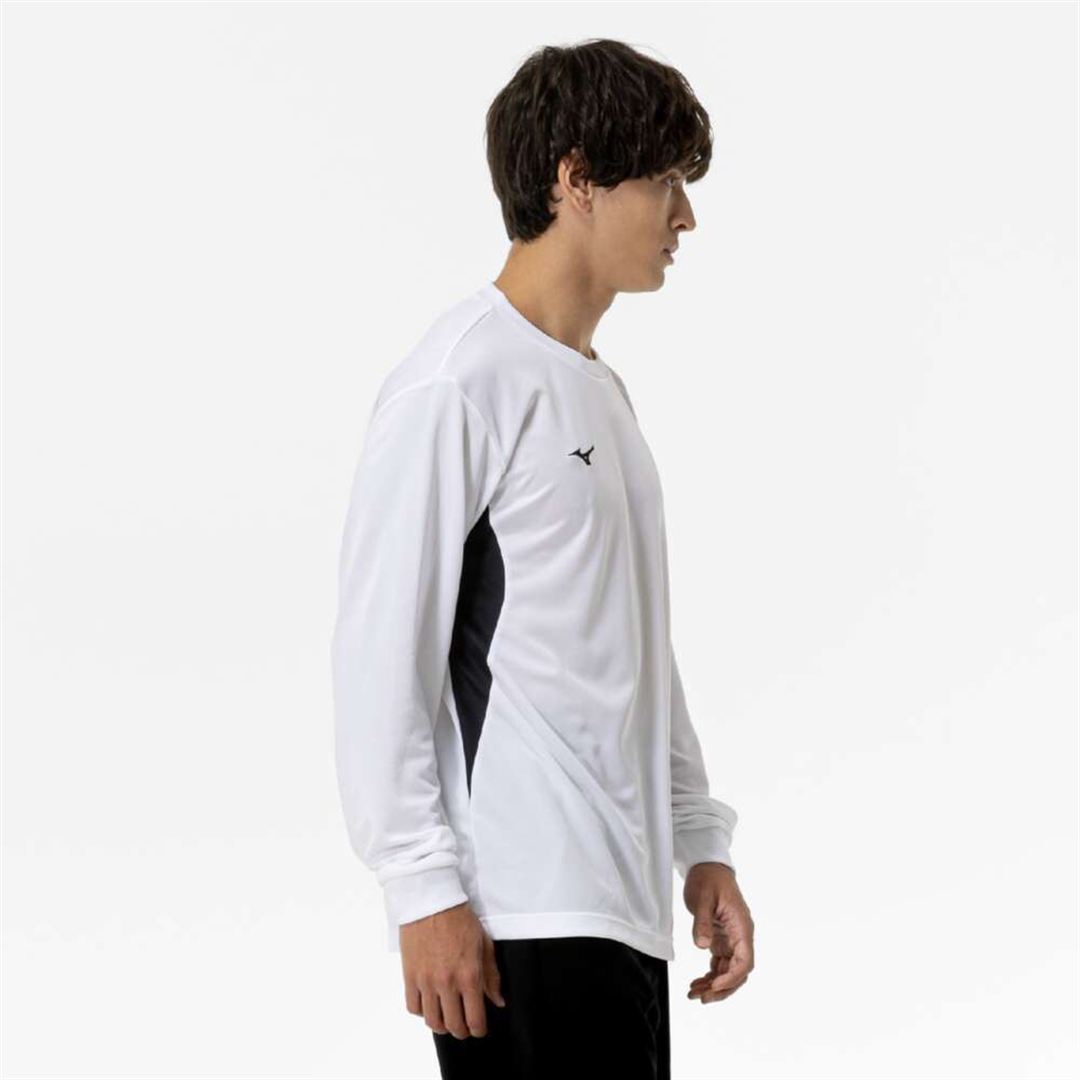ナビドライTシャツ(長袖／切替) ホワイト×ブラック S